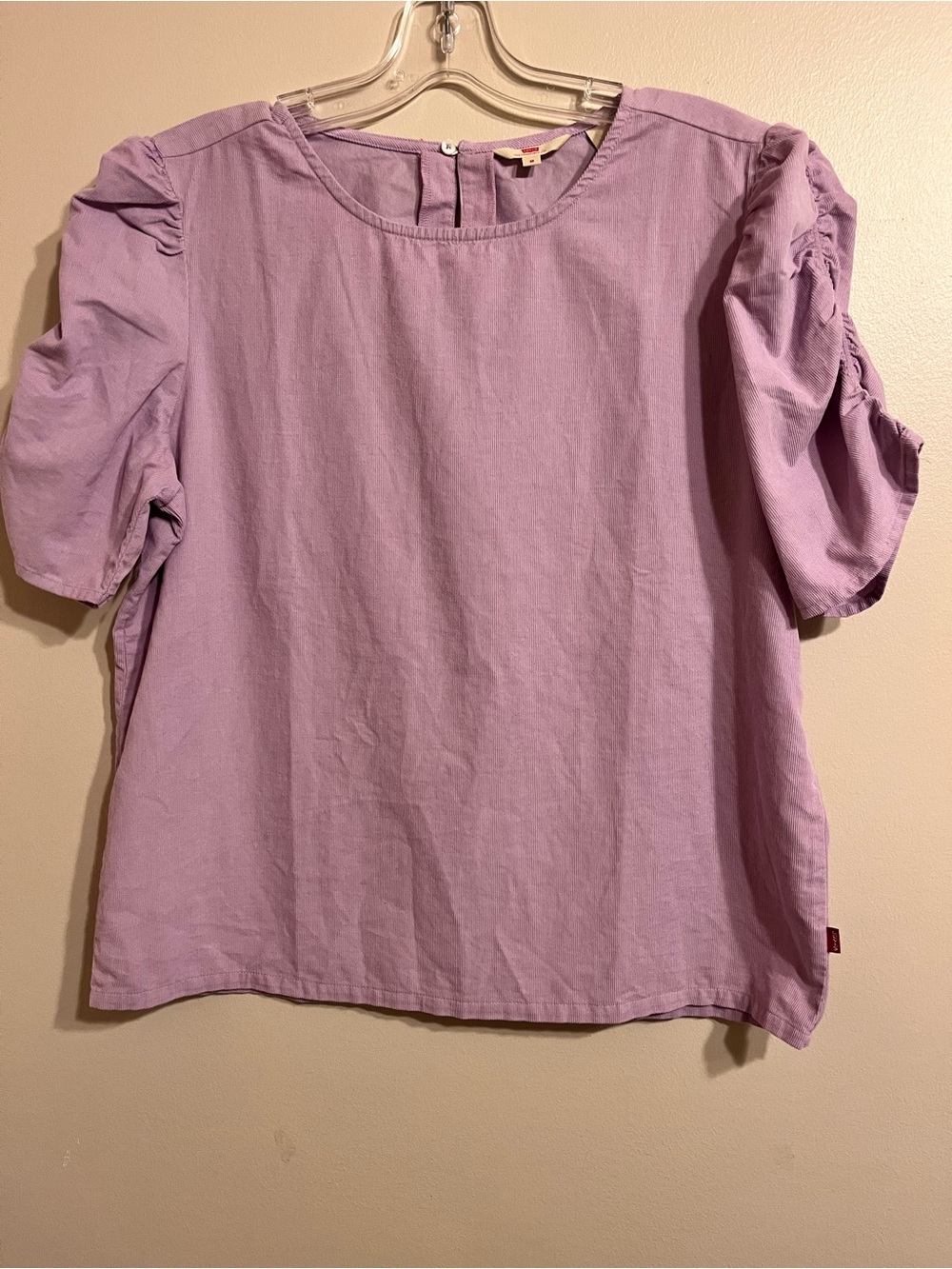 Levi’s Lilac Corduroy Short Puff Sleeve Top